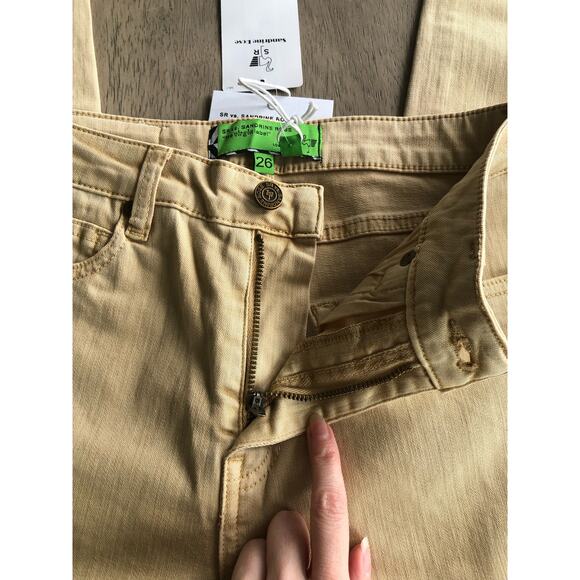 Free People x Sandrine Rose Straight Leg Jeans in Sunflower - 26 - Picture 8 of 9